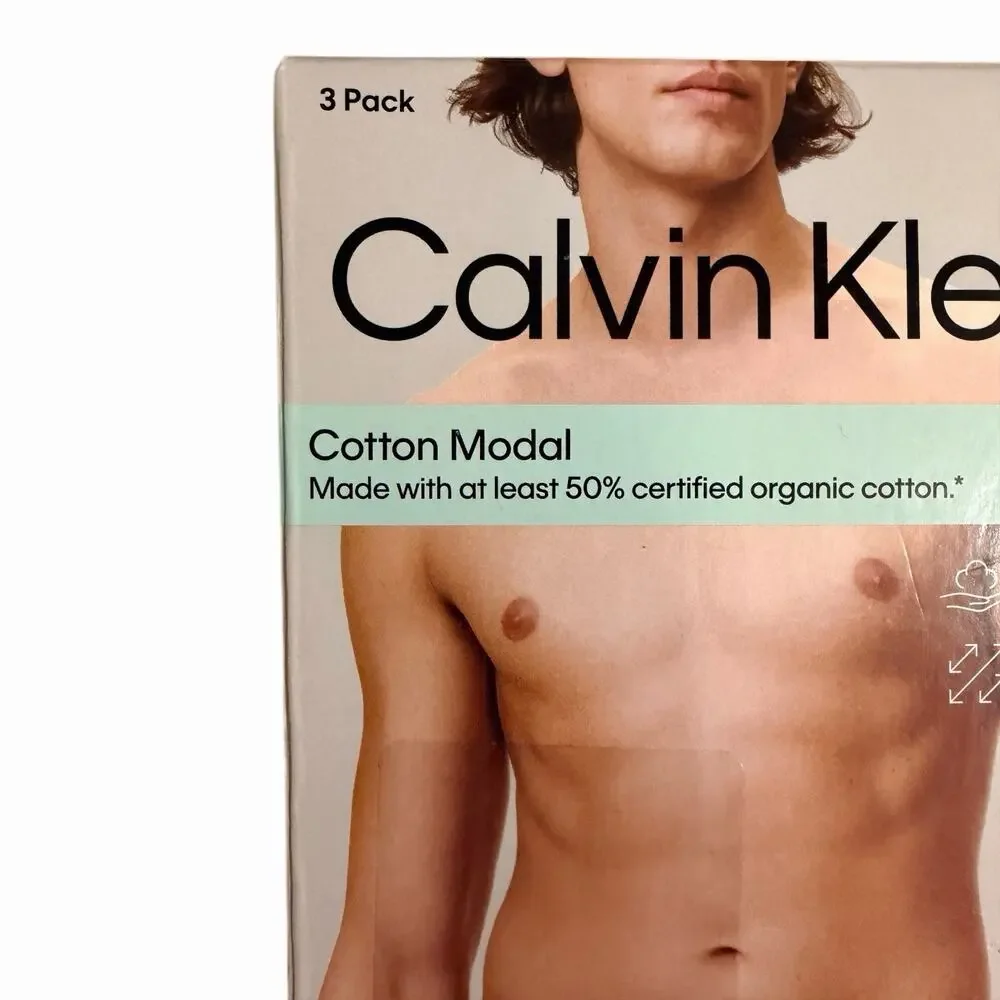 Calvin Klein Pack of 3 Boxer Briefs Size Medium Logo Waistband NEW MSRP $47